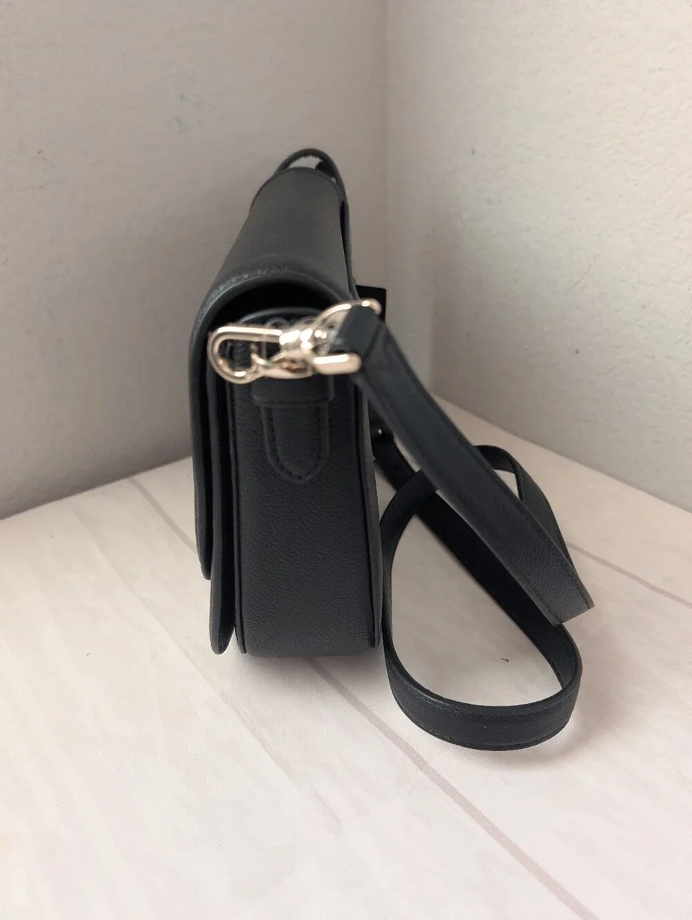 NWT Kate Spade Blake Leather Saddle Bag Crossbody In Black